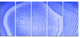 Dark Blue Agate Structure, Abstract Canvas Art Print, 60"x28", 5 Panels
