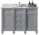 48" Single Bathroom Vanity, Taupe Gray with Carrara White Marble Top