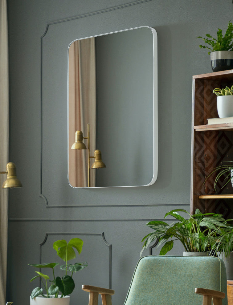 Decorative Mirror, White, 24x36