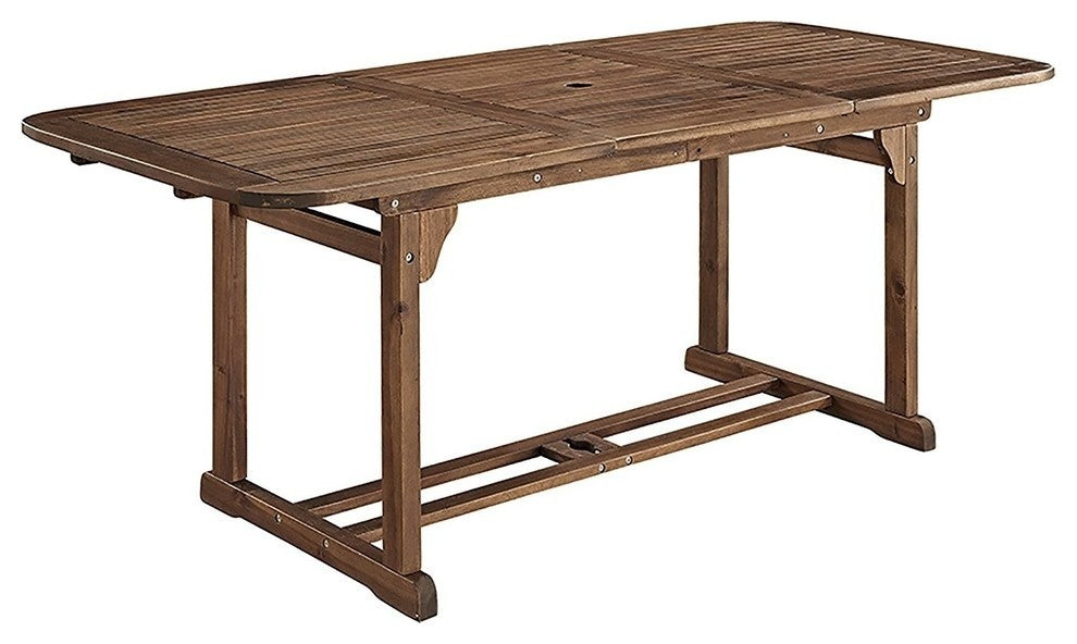 Acacia Wood Patio Butterfly Table, Dark Brown