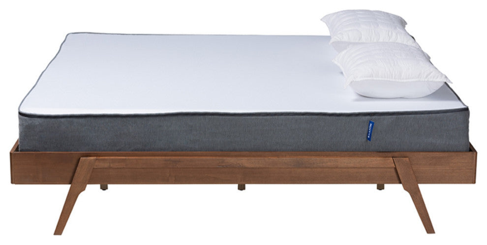 Sarita Ash Walnut Finished Wood King Size Bed Frame