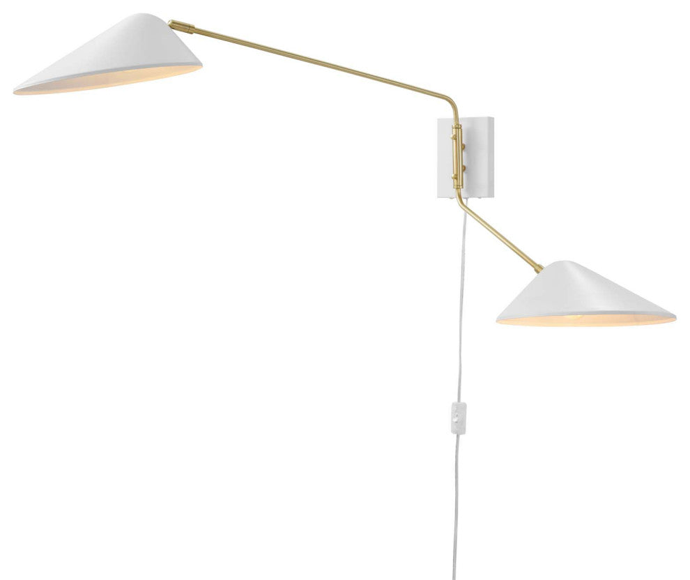 Sconce Wall Lamp Light Fixture, White, Metal, Modern Cafe Bistro Hospitality