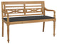 Vidaxl Batavia Bench With Anthracite Cushion 47.2" Solid Teak Wood