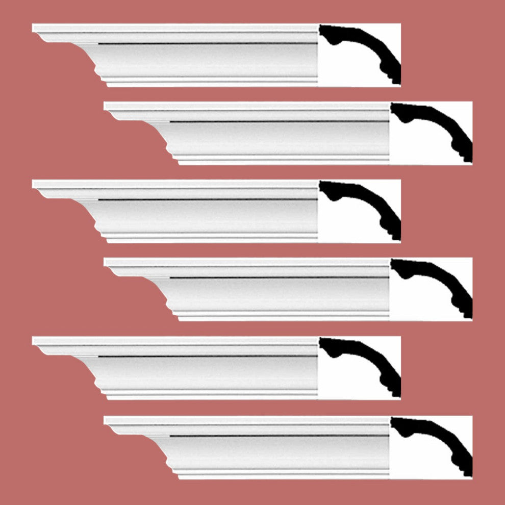 Cornice White Urethane Bridgeport Simple Design 6 Pieces Totaling 564" Length