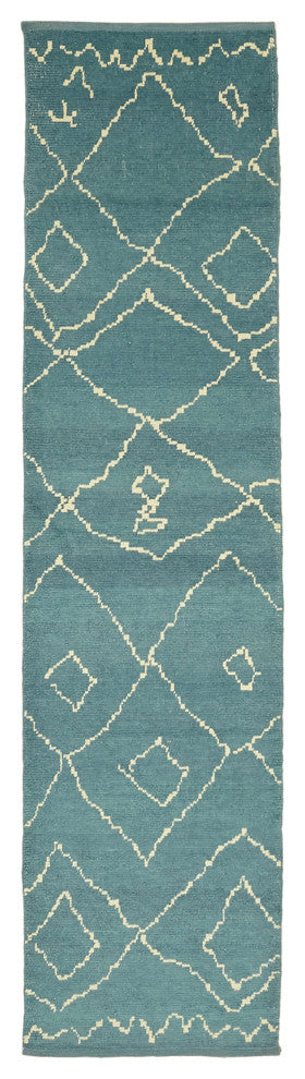 Rug N Carpet - Handmade One-of-a-Kind 3' 1" x 12' 4" Moroccan Runner Rug