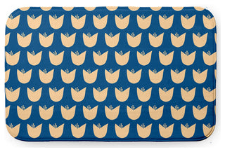 24" x 17" Simple Tulip Design Bathmat, Dark Cobalt Blue