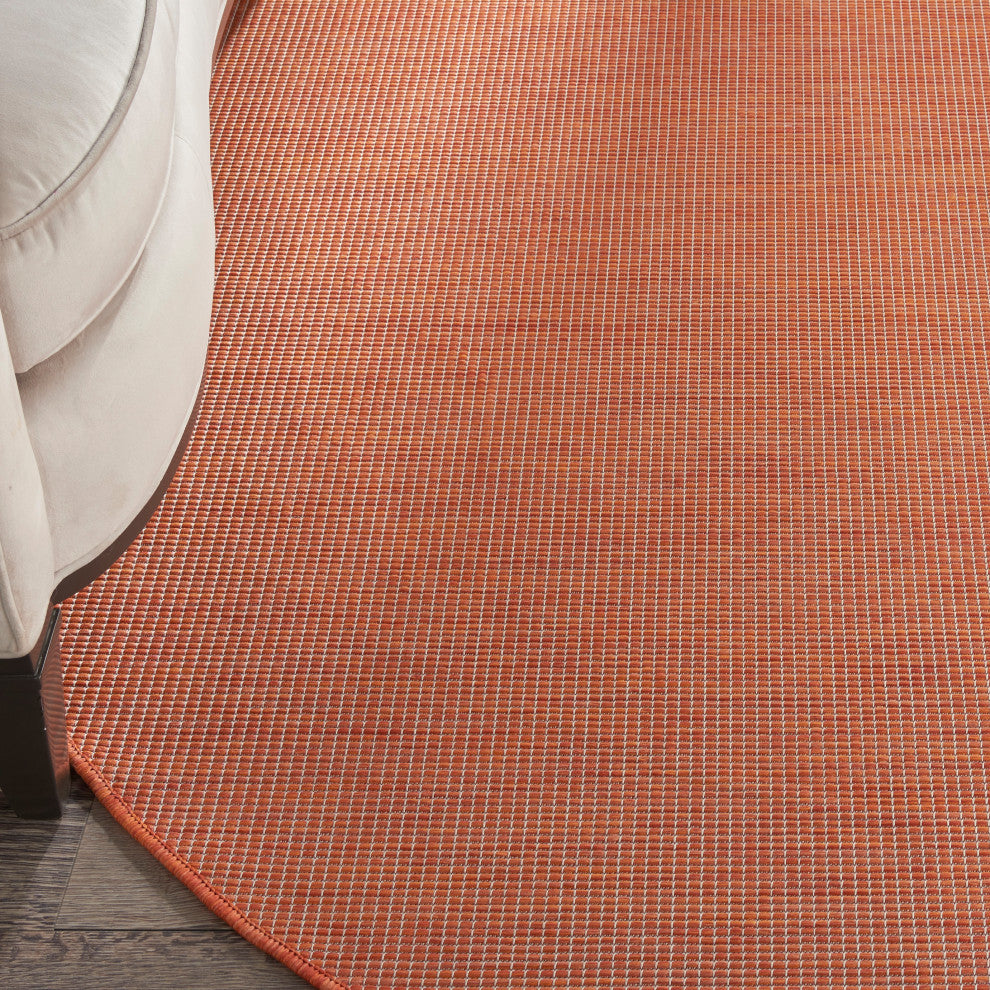 Nourison Positano Contemporary Area Rug, Terracotta, 8'xround