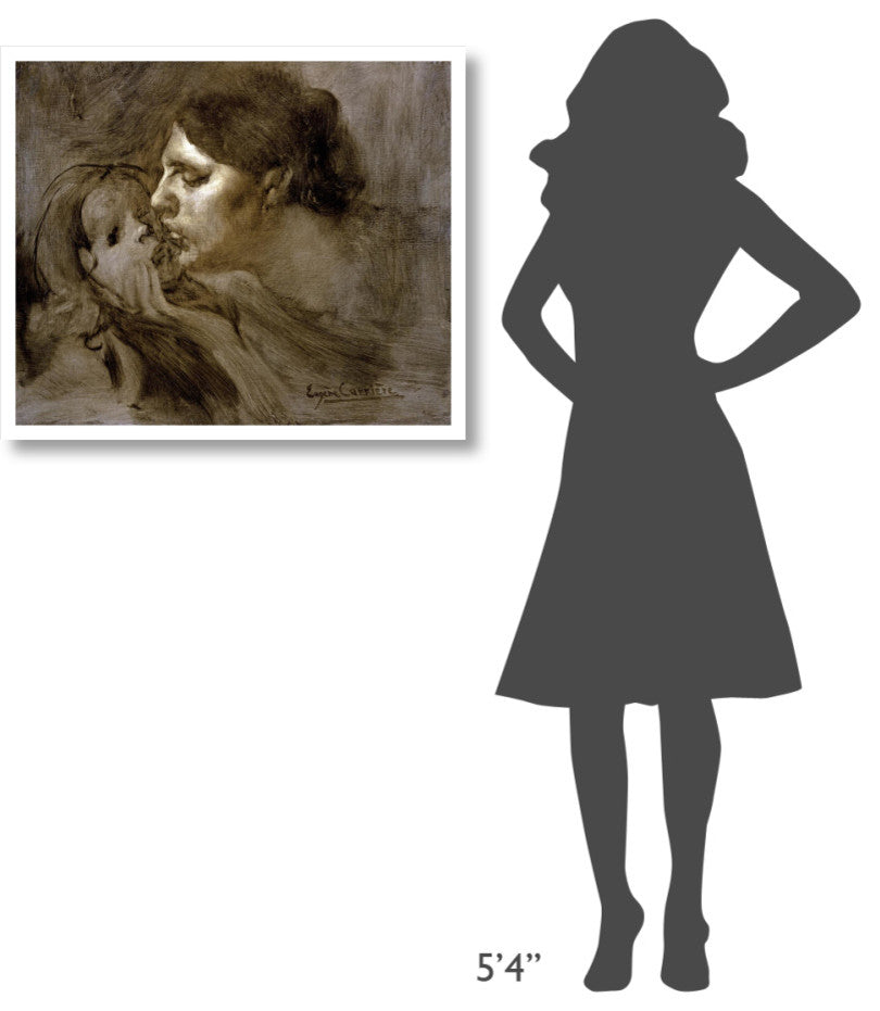 "The Motherly Kiss" Digital Paper Print by Eugene Carriere, 32"x27"