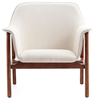 Miller Accent Chair in Cream and Walnut