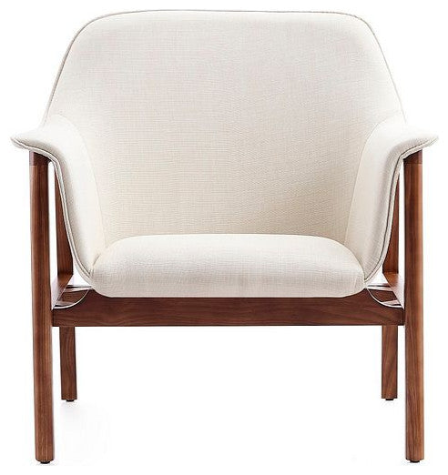 Miller Accent Chair in Cream and Walnut