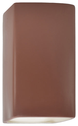 Ambiance Small Rectangle Outdoor Wall Sconce, Closed, Canyon Clay, LED