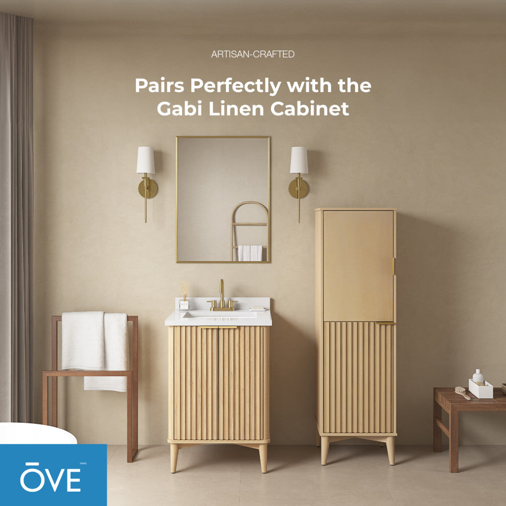 OVE Decors Gabi Single Sink Bathroom Vanity, Rustic Ash, 24", Single Sink