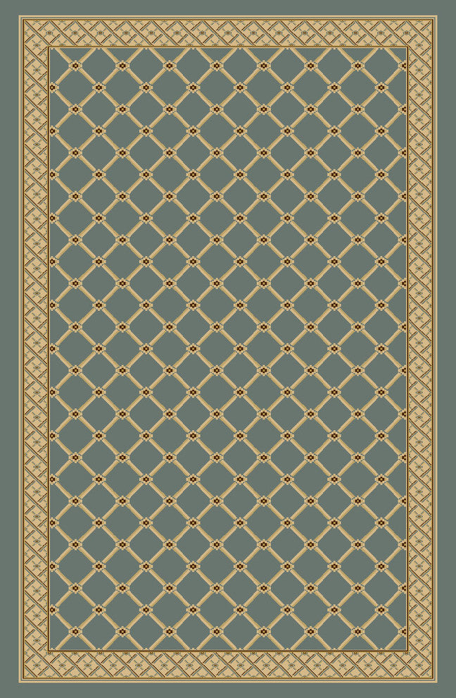 Rhombus Area Rug, Blue, 7'3"x10'10"