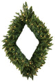 Pre-Lit Camdon Fir Diamond Shaped Christmas Wreath, Warm Clear LED Lights, 42"