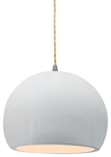 Radiance Small Globe 1-Pendant, Gloss White/Gloss White/Brushed Nickel, Bulb
