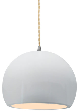 Radiance Small Globe 1-Pendant, Gloss White/Gloss White/Brushed Nickel, Bulb