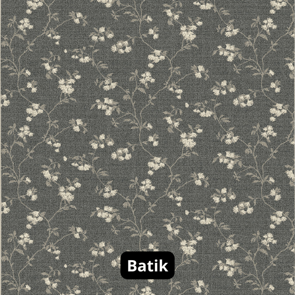 Floral Pattern 3/8 Thick Indoor Area Rug Carpet, Batik, 4x6