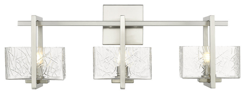 Innovations 312-3W-SN-CL 3-Light Bath Vanity Light, Satin Nickel