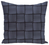 Basketweave Geometric Print Pillow, Blue, 16"x16"