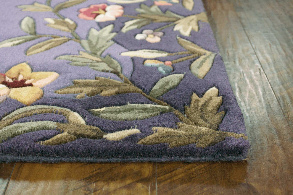 HomeRoots 5' x 8' Wool Lavender Area Rug