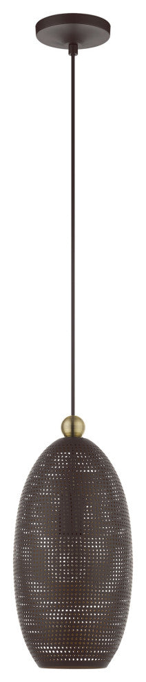 Livex Lighting Dublin 1 Light Tall Bronze Pendant