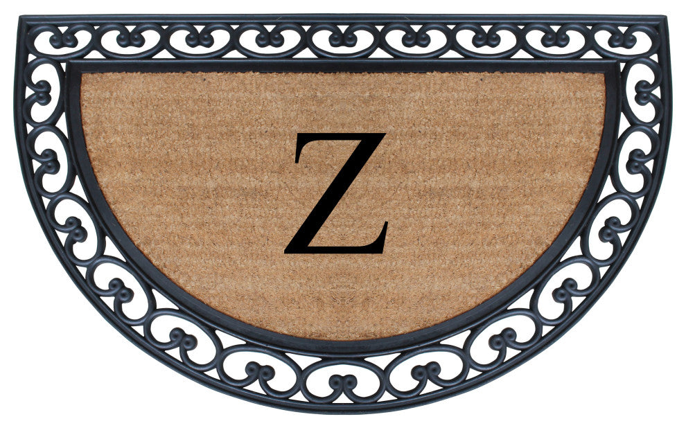 A1HC Half Round 30"x48" Double Door Monogrammed Doormat, Z