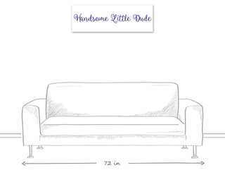 Handsome Little Dude 12"x36" Canvas Wall Art, Blue