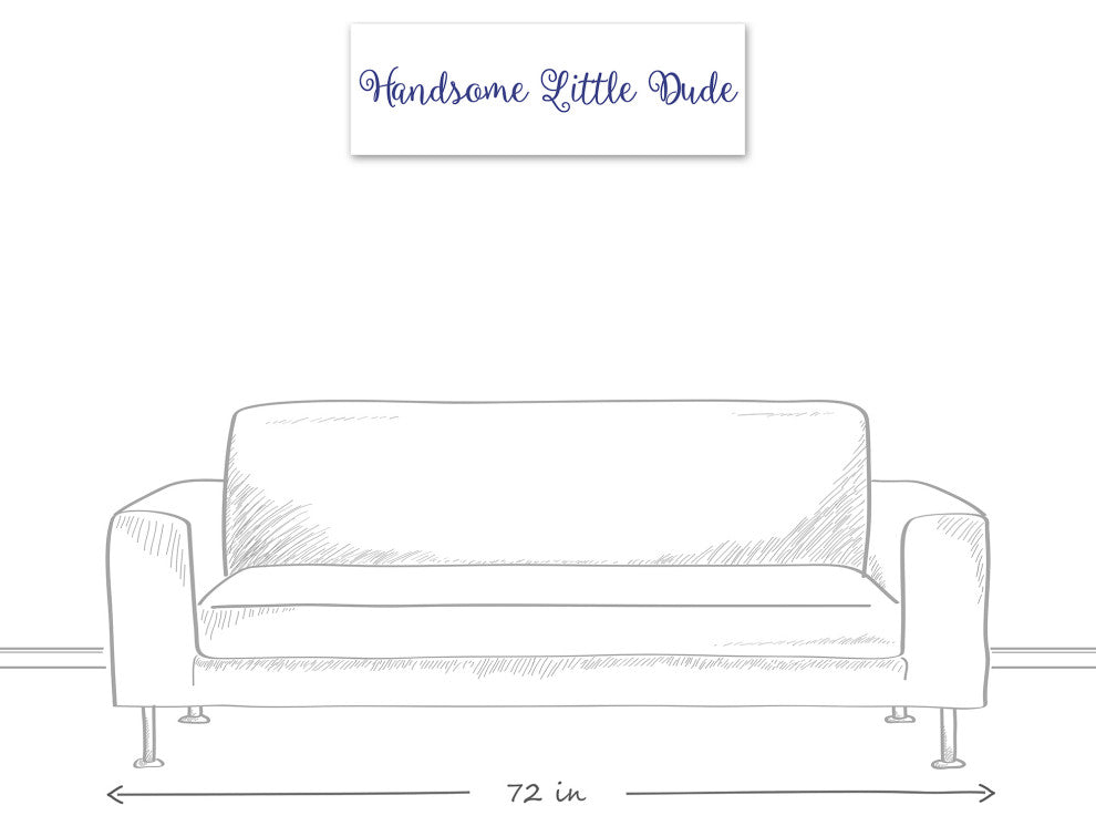 Handsome Little Dude 12"x36" Canvas Wall Art, Blue