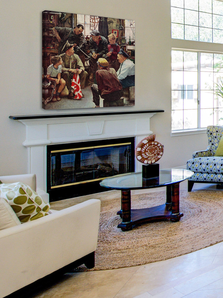 "Homecoming Marine" Painting Print on Canvas by Norman Rockwell