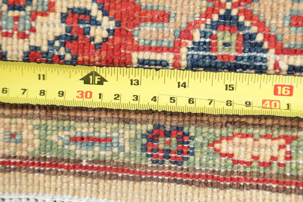 Traditional Kazak Oriental Hand Made Pakistani Area Rug, Beige, 5'10"x4'0