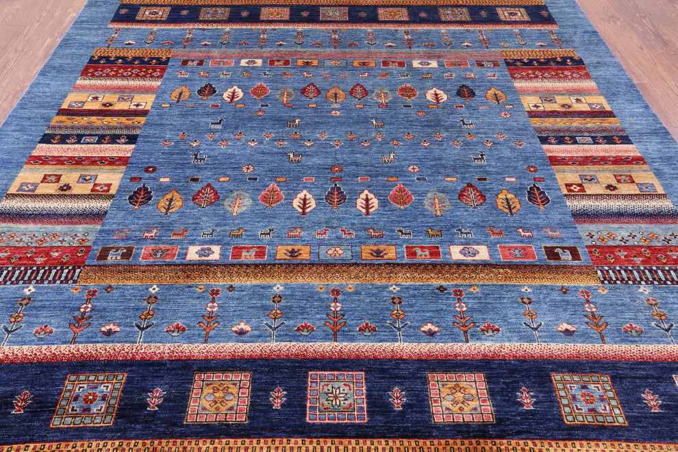 Handmade Tribal Persian Gabbeh Wool Rug 8' 0" X 9' 8" Q8021