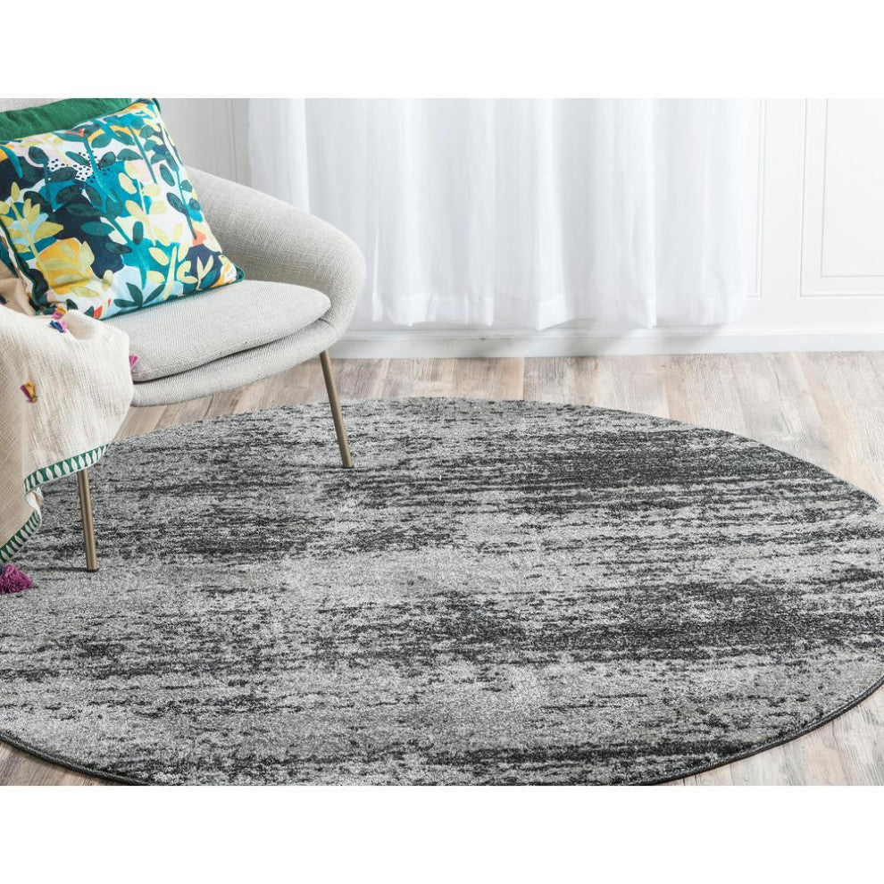 Rug Unique Loom Del Mar Dark Gray Round 3' 3 x 3' 3