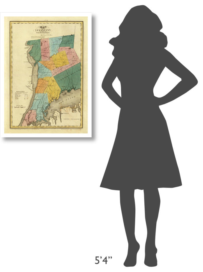 "New York - Westchester County, 1829" Paper Print by David H. Burr, 23"x32"