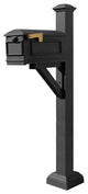 Westhaven System With Lewiston Mailbox, Square Collar, Pyramid Finial, Black