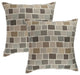 Austin Horn Classics Sunbrella Blox Slate 18" Outdoor Pillow, Set of 2