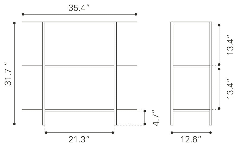 Tre Console Table White
