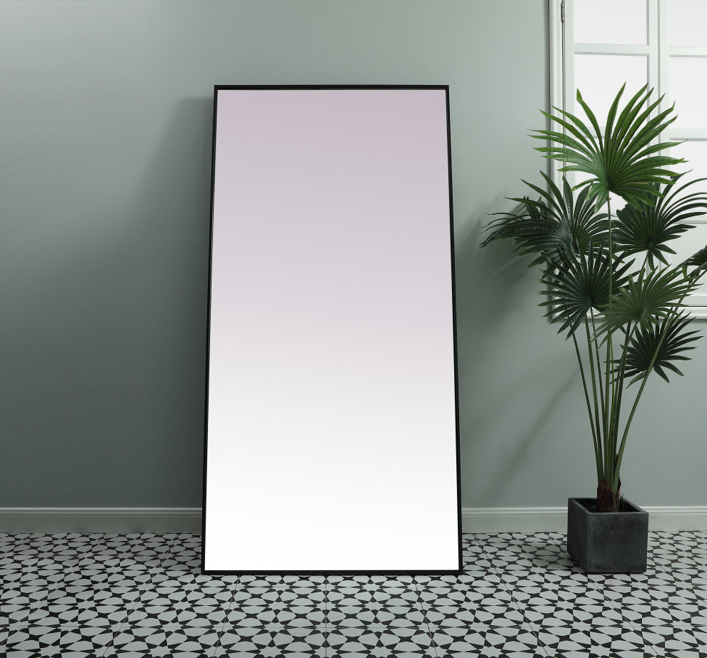 Metal Frame Rectangle Full Length Mirror 36X72 Inch, Black