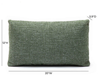Malolo Pillow, Green Basketweave, 20x12"