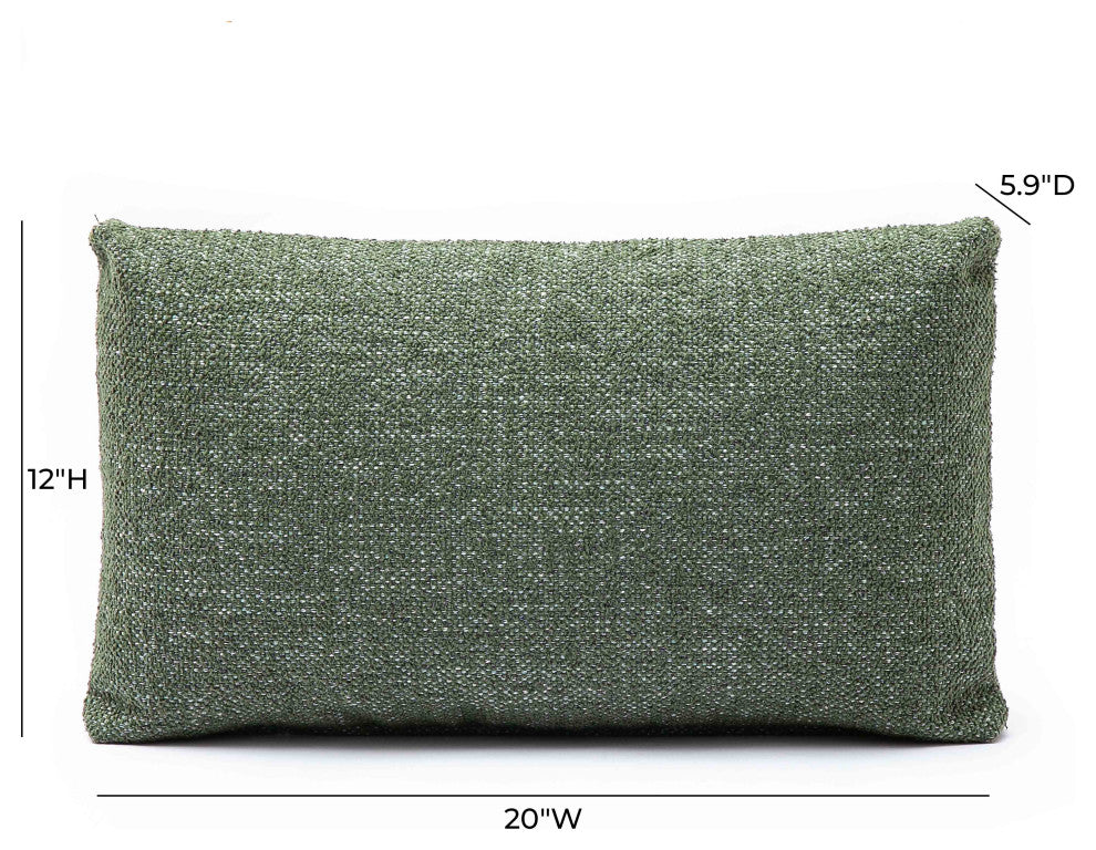 Malolo Pillow, Green Basketweave, 20x12"