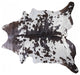 72" X 84" White And Chocolate Cowhide  Rug