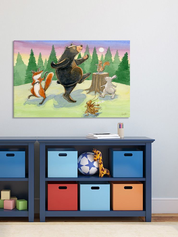 "Animals Dancing" Painting Print on Wrapped Canvas
