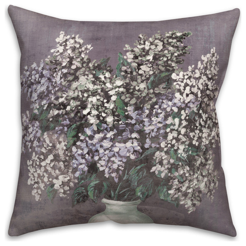 Purple Florals, Vase 3 20x20 Spun Poly Pillow