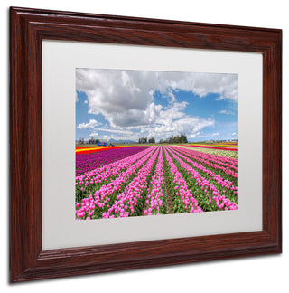 'Tulip Field' Matted Framed Canvas Art by Pierre Leclerc