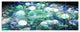 Colorful Molecules Fractal Design, Abstract Canvas Art Print, 70"x28", 6 Panels
