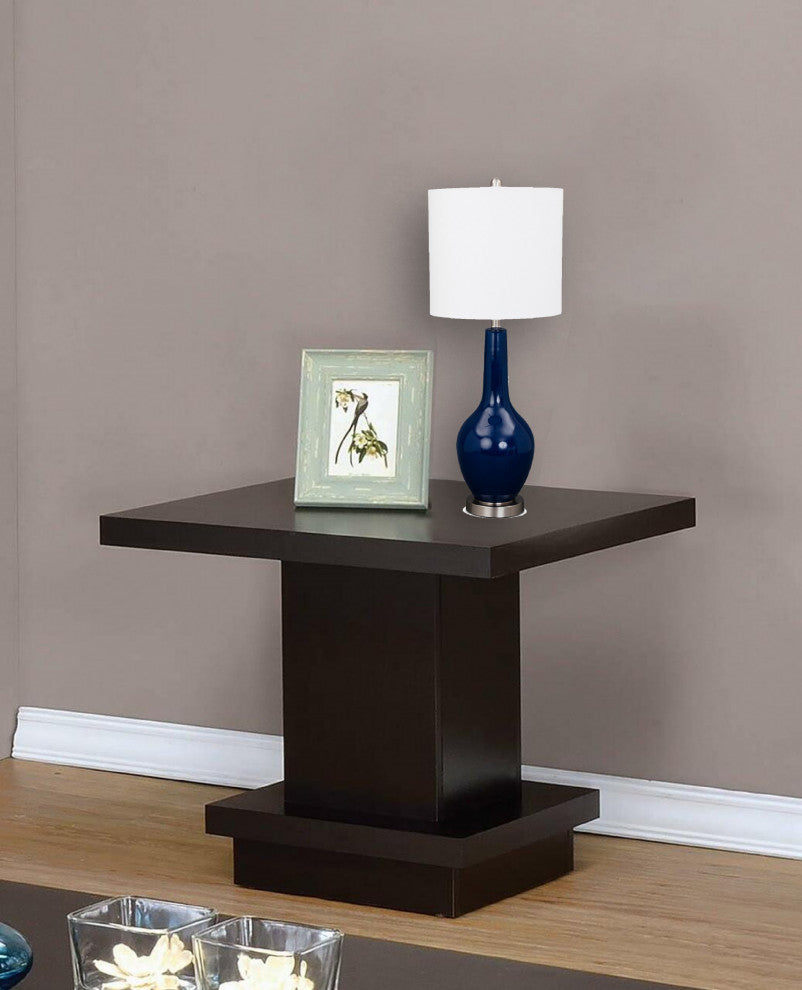 Set of 2 Cobalt Blue Modern Glass Table Lamps