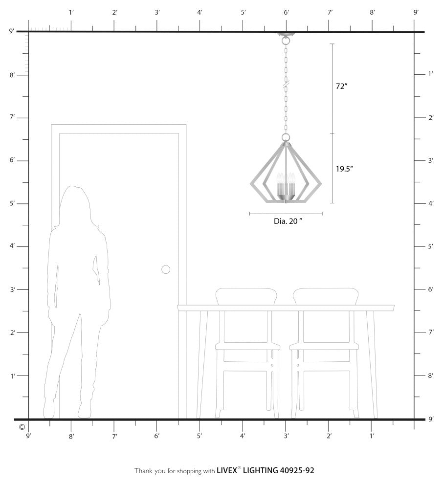Prism 5-Light English Bronze Chandelier, Antique Brass Accents