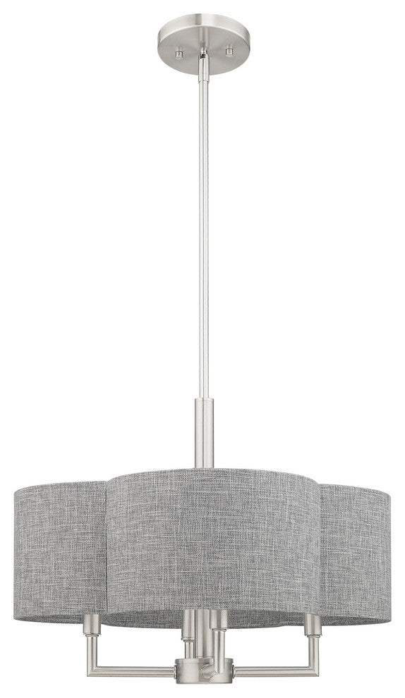 Livex Lighting Brushed Nickel 4-Light Pendant Chandelier