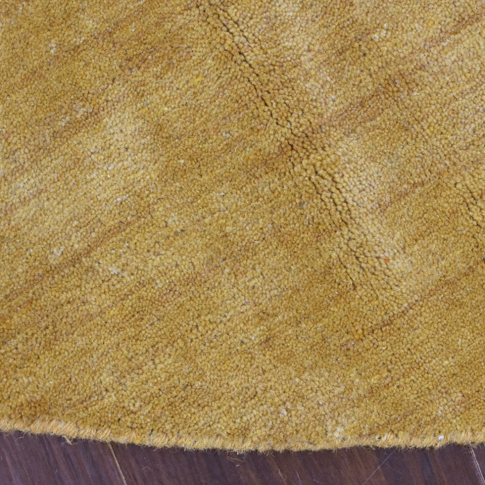 HAND KNOTTED LOOM WOOL ECO-FRIENDLY AREA RUGS-Rectangle,Gold,Solid