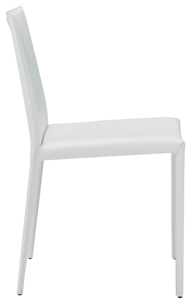 Elite Living Prima, Set of 2, Mid-Century Modern Dining Chair, White