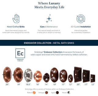 Hawking 17" Dual Flex Bathroom Sink in Copper